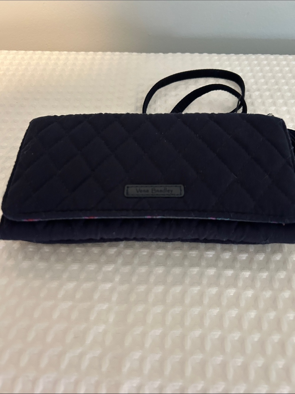 Vera Bradley Quilted Navy Crossbody Clutch